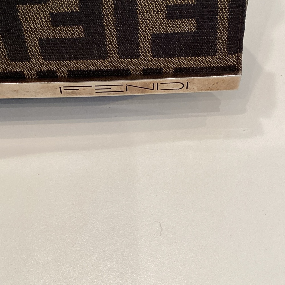 Fendi FF Zucca Canvas Clutch Shoulder Bag in Brown - Picture 2 of 4